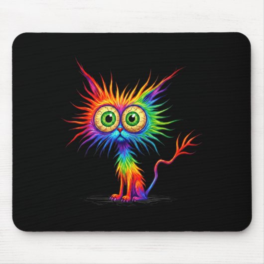 Kleurrijke regenboog kat graphics muismat (Voorkant)