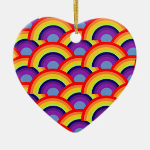 Kleurrijke regenboog keramisch ornament
