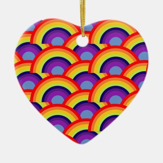 Kleurrijke regenboog keramisch ornament (Voorkant)
