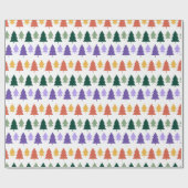 Kleurrijke Regenboog Kerstboom Cadeaupapier (Vlak)