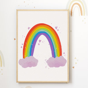 Kleurrijke Regenboog Kinderkamer Poster Babykamer 