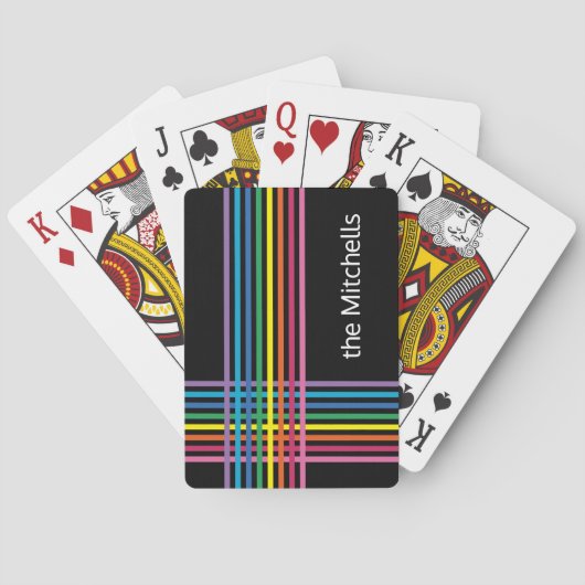 Kleurrijke Regenboog Kleuren Gestreepte Strepen Pa Pokerkaarten (Achterkant)