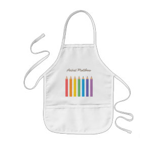 Kleurrijke Regenboog Kleurpotloden Kinderen Schort