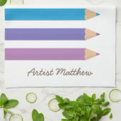 Kleurrijke Regenboog Kleurpotloden School Kinder Theedoek (Gevouwen)