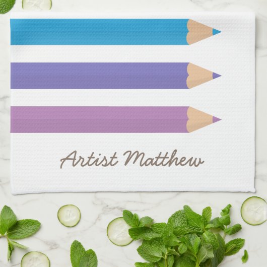 Kleurrijke Regenboog Kleurpotloden School Kinder Theedoek (Gevouwen)