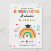 Kleurrijke Regenboog Kleuterschool Afstuderen Kaart (Voorkant)