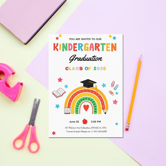 Kleurrijke Regenboog Kleuterschool Afstuderen Kaart