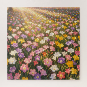Kleurrijke Regenboog Lelie Bloemenveld Legpuzzel