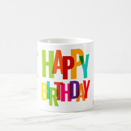 Kleurrijke Regenboog Lettertype & Feestelijke Ontw Koffiemok