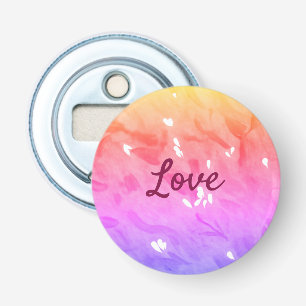 Kleurrijke regenboog liefde trots LGBTQ gay patroo Button Flesopener