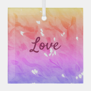 Kleurrijke regenboog liefde trots LGBTQ gay patroo Glas Ornament