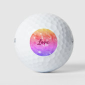 Kleurrijke regenboog liefde trots LGBTQ gay patroo Golfballen (Voorkant)
