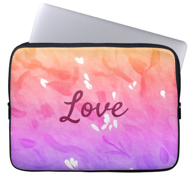 Kleurrijke regenboog liefde trots LGBTQ gay patroo Laptop Sleeve (Voorkant)