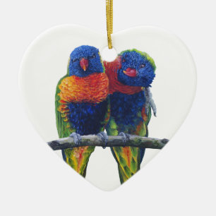 Kleurrijke regenboog Lorikeets parrots Keramisch Ornament