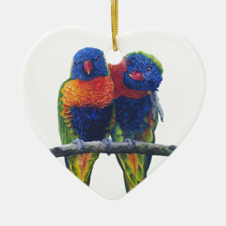 Kleurrijke regenboog Lorikeets parrots Keramisch Ornament