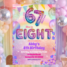 Kleurrijke Regenboog Luipaard 67 8e Verjaardag