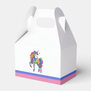 Kleurrijke regenboog magische eenhoorn bedankdoosjes