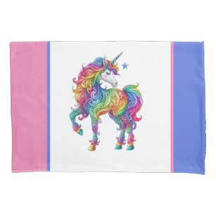 Kleurrijke regenboog magische eenhoorn kussensloop