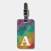 Kleurrijke regenboog mandala gepersonaliseerd baga bagagelabel (Voorkant verticaal)