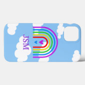 Kleurrijke regenboog met blauwe hemel en wolken Case-Mate iPhone case (Achterkant (horizontaal))