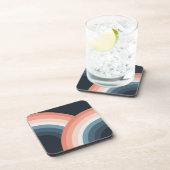 Kleurrijke regenboog met dubbele retro-stijl bier onderzetter (Rechterzijde)