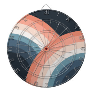 Kleurrijke regenboog met dubbele retro-stijl dartbord