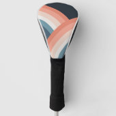Kleurrijke regenboog met dubbele retro-stijl golfheadcover (Voorkant)