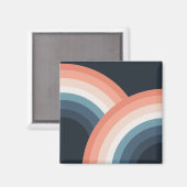 Kleurrijke regenboog met dubbele retro-stijl magneet (Voorkant / Achterkant)