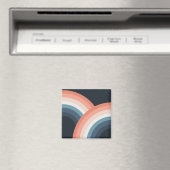 Kleurrijke regenboog met dubbele retro-stijl magneet (Insitu (Vaatwasser))