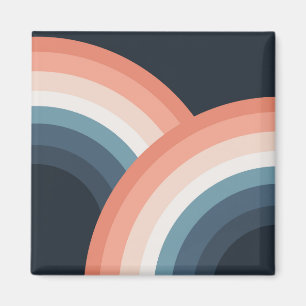 Kleurrijke regenboog met dubbele retro-stijl magneet