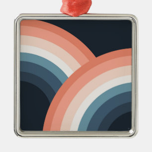 Kleurrijke regenboog met dubbele retro-stijl metalen ornament