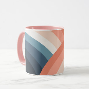 Kleurrijke regenboog met dubbele retro-stijl mok
