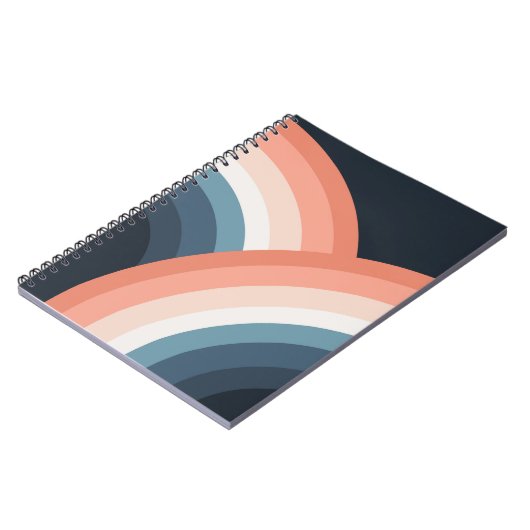 Kleurrijke regenboog met dubbele retro-stijl notitieboek (Linkerzijde)