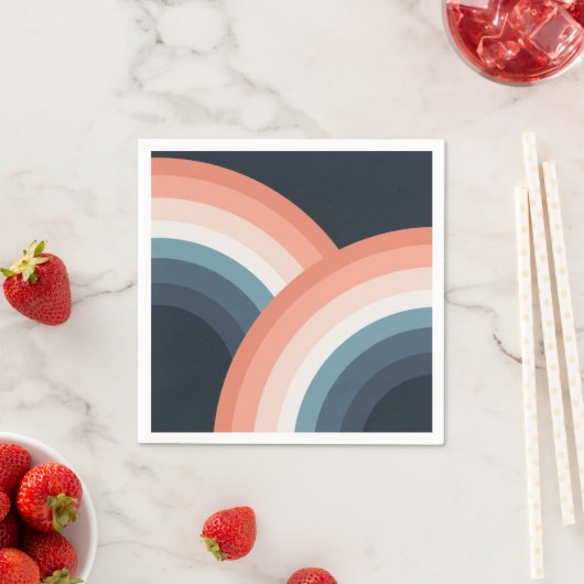 Kleurrijke regenboog met dubbele retro-stijl servet (Insitu)