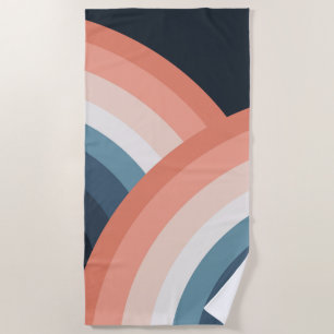 Kleurrijke regenboog met dubbele retro-stijl strandlaken