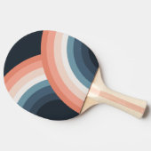 Kleurrijke regenboog met dubbele retro-stijl tafeltennisbatje (Zijkant)