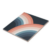 Kleurrijke regenboog met dubbele retro-stijl tegeltje (Zijkant)