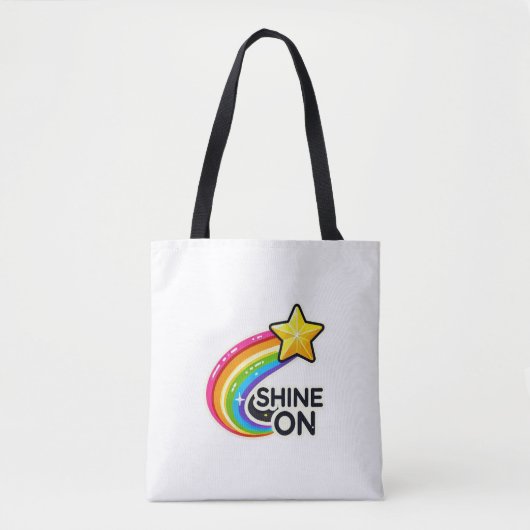 Kleurrijke regenboog met ster tote bag (Voorkant)