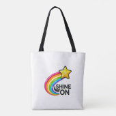 Kleurrijke regenboog met ster tote bag (Achterkant)
