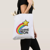 Kleurrijke regenboog met ster tote bag (Dichtbij)
