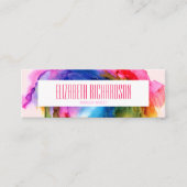 Kleurrijke Regenboog Modern Trendy Abstract Levend Mini Visitekaartje (Voorkant)