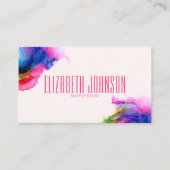 Kleurrijke Regenboog Moderne Elegante Abstracte QR Visitekaartje (Voorkant)