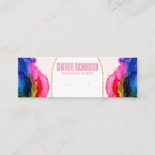 Kleurrijke Regenboog Moderne Oorbel Sieraden Displ Mini Visitekaartje (Voorkant)