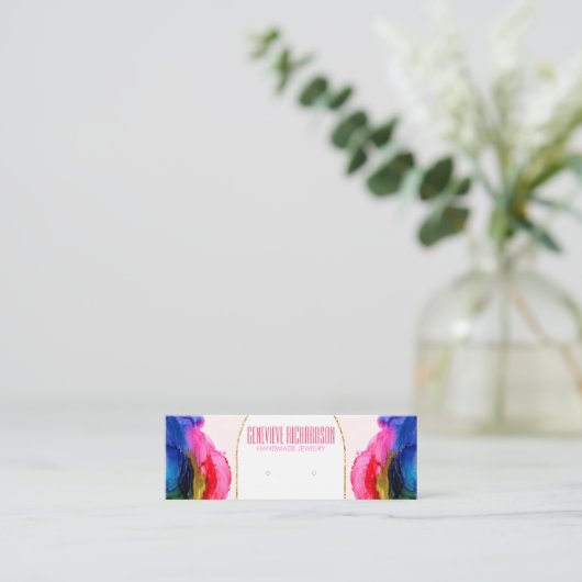 Kleurrijke Regenboog Moderne Oorbel Sieraden Displ Mini Visitekaartje (Staand voorkant)