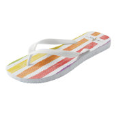 Kleurrijke regenboog monogram strepen zomer oneven teenslippers (Schuin)