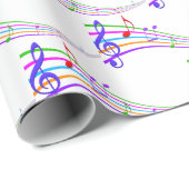 Kleurrijke Regenboog Musical Notes Cadeaupapier (Rol Hoek)