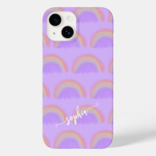 Kleurrijke regenboog naam script gepersonaliseerd Case-Mate iPhone 14 hoesje