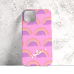 Kleurrijke regenboog naam script gepersonaliseerd Case-Mate iPhone 14 hoesje
