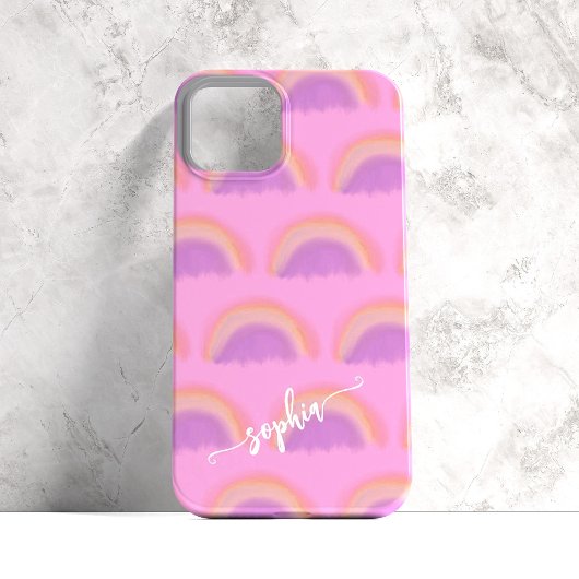 Kleurrijke regenboog naam script gepersonaliseerd Case-Mate iPhone case