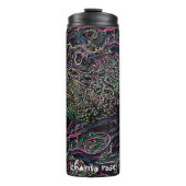 Kleurrijke Regenboog Neon Marble Bubbles Lines Thermosbeker (Voorkant)